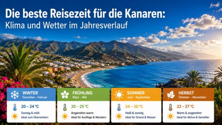 Die beste Reisezeit für die Kanaren: Klima und Wetter im Jahresverlauf
