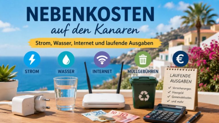Nebenkosten auf den Kanaren: Strom, Wasser, Internet und laufende Ausgaben
