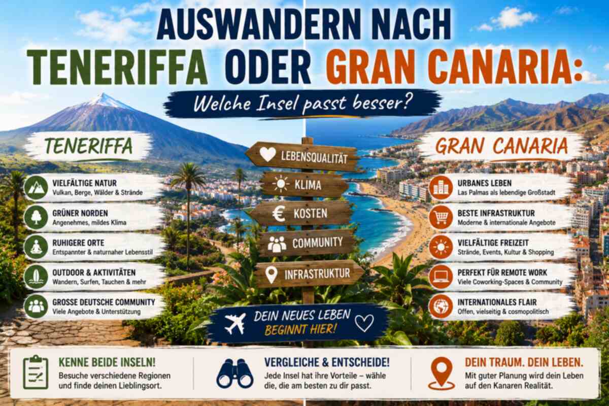 Auswandern nach Teneriffa oder Gran Canaria: Welche Insel passt besser? – Kanaren