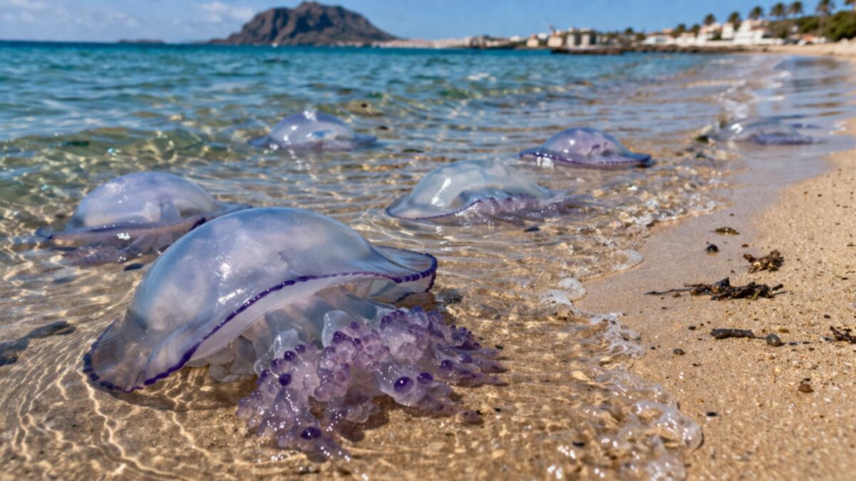 Warnung vor Portugiesischer Galeere an drei Stränden in Teneriffa in Tiere (Quallen)